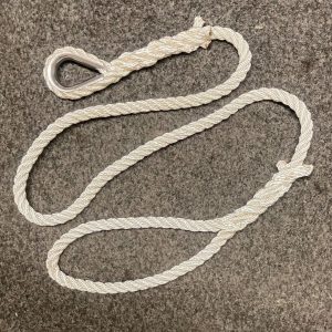 1 Metre x 24mm 3 Strand White Nylon Mooring Strop Soft Eye Each End