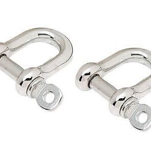 12mm STAINLESS STEEL 316 MARINE GRADE DEE SHACKLE X2