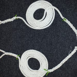 Mooring Ropes - 2 x 4 metres x 12mm White Nylon Rope, Soft Eye One End, Boat