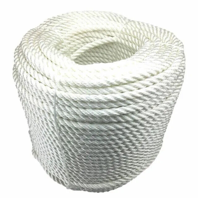 18mm 3 Strand White Nylon Rope, Anchor, Boat, Mooring - Select Length