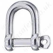 5mm STAINLESS STEEL 316 MARINE GRADE DEE SHACKLE X1 - Image 3