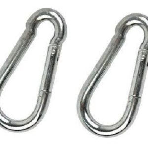 12mm x 140mm Plated Carbine, Spring Loaded Carabiner, Snap Hook Camping X 2