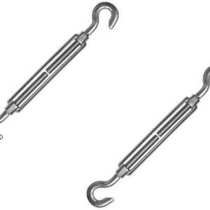2 x 12mm Hook and Hook Stainless Steel Turnbuckle Straining Screw Grade 316