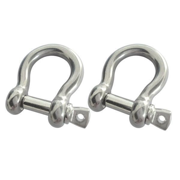 4mm STAINLESS STEEL 316 MARINE GRADE SCREW PIN BOW SHACKLE X2