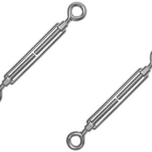 2x 12mm Eye and Eye Stainless Steel Turnbuckle Straining Screw Marine Grade 316