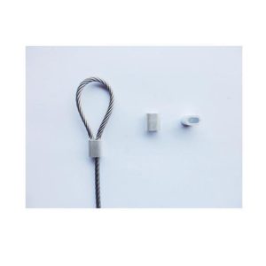 50 x 5mm Aluminium Wire Rope Ferrules for use with GALVANISED WIRE ROPE