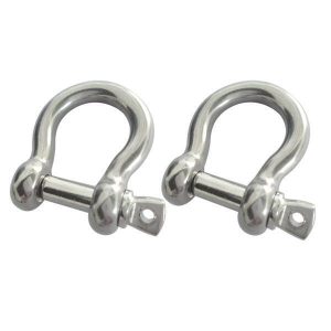 5mm STAINLESS STEEL 316 MARINE GRADE BOW SHACKLE X2