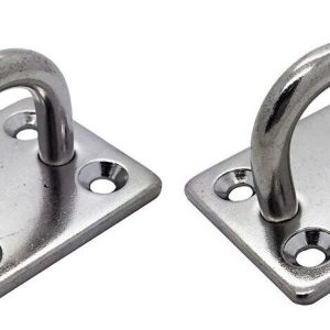 6MM Stainless Steel 316 Marine Grade Eye Plate, Pad Eye, Deck Plate, Square X 2
