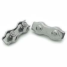 2 x 2mm Stainless Steel Duplex Wire Rope Grips 316 Marine Grade