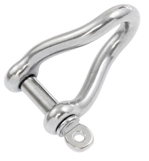 2 x 6mm Twisted Dee Shackle Stainless Steel Marine Grade 316 Boat shackles - Image 3