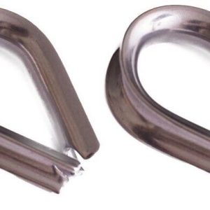 2 x Stainless Steel 316 Marine Grade Wire Rope Thimbles, Choose Size