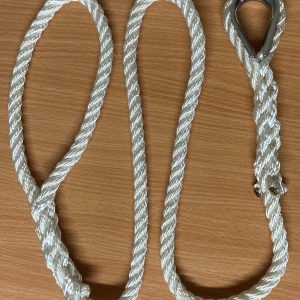 20mm x 3 Strand Nylon Rope Mooring Strop, With Galv Thimble Eye, Boat, Yacht