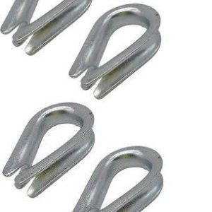 5mm Galvanised Wire Rope Thimbles x 4