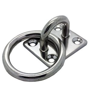 Stainless Steel Square Eye Plate With Ring Marine Grade AISI 316 5mm, 6mm or 8mm