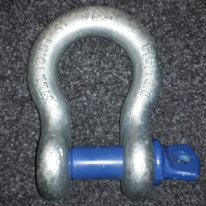 13.5 Ton Galvanised Screw Pin Blue Pin Bow Shackle Lifting, Towing, Recovery