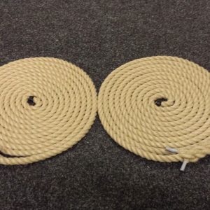 2 X 6 METRES OF 12MM SYNTHETIC HEMP TRADITIONAL MOORING ROPES