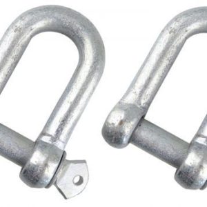 20mm Galvanised Screw Pin Dee Shackle Marine Boat Yacht x 2