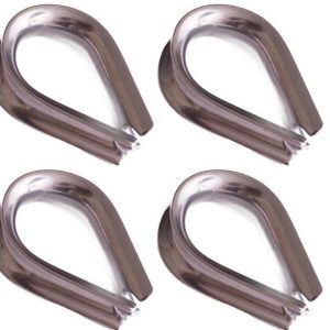 10mm Stainless Steel 316 Marine Grade wire rope Thimbles X 4