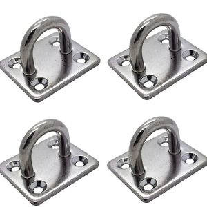 8MM Stainless Steel 316 Grade Eye Plate, Pad Eye, Deck Plate Square X 4