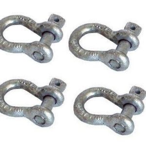 SWL 3.25 tons Galvanised Tested Bow Shackles X 4 recovery