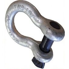 SWL 6.5 ton Galvanised Tested Bow Shackle Blue Pin x 2