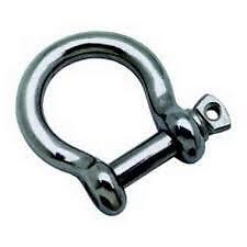 6mm STAINLESS STEEL 316 MARINE GRADE BOW SHACKLE X1