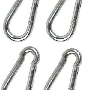11mm x 120mm Plated Carbine, Spring Loaded Carabiner, Snap Hook Hiking X 4