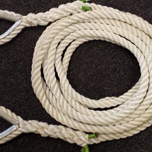 12m x 24mm 3 Strand Nylon Mooring Rope Galvanised Thimble Eye Each End, Boat