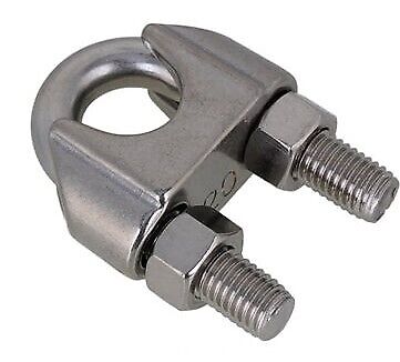 2 x 10mm Stainless Steel 316 Marine Grade Wire Rope/Bulldog Grips - Image 4