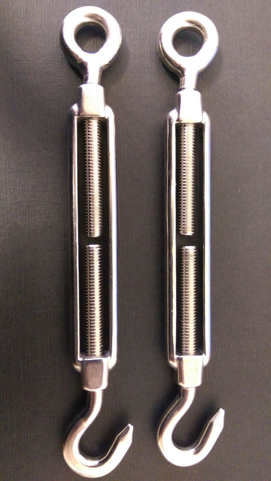 2 x 12mm Hook and Eye Stainless Steel Turnbuckle Straining Screw Grade 316 - Image 3