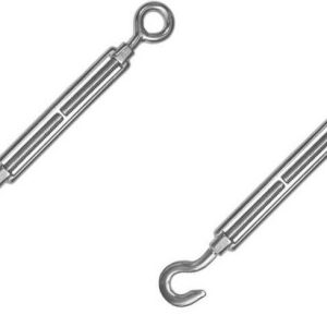 2 x 12mm Hook and Eye Stainless Steel Turnbuckle Straining Screw Grade 316