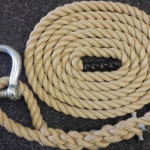 FITNESS CLIMBING ROPE 24MM X 3 METRE SYNTHETIC HEMP WITH SOFT EYE AND SHACKLE