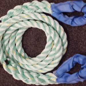 TOW ROPE RECOVERY 4X4 24MM POLYSTEEL WITH PROCTECTED EYES 5 METRE