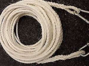 100FT X 10MM STAPLE SPUN ROPE ANCHOR BOAT MOORING WITH SNAP HOOK & SHACKLE