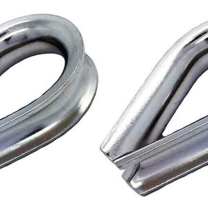 16mm Stainless Steel 316 Marine Grade wire rope Thimbles X 2